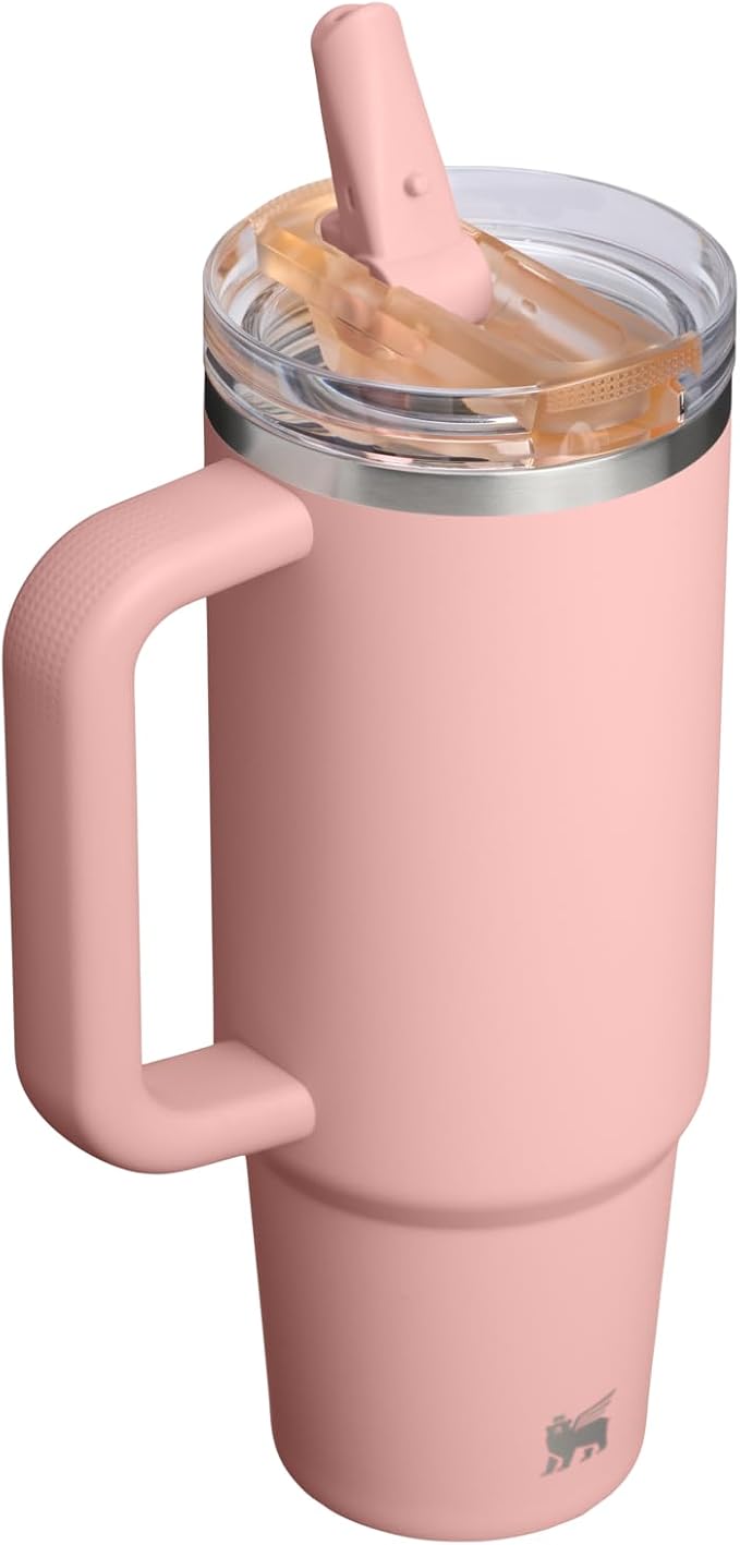 STANLEY Quencher ProTour Flipstraw Tumbler, 30 oz, Peach Rose | Built-In Straw & Handle | Cupholder Compatible for Travel | Leakproof Insulated Stainless Steel Cup | BPA-Free